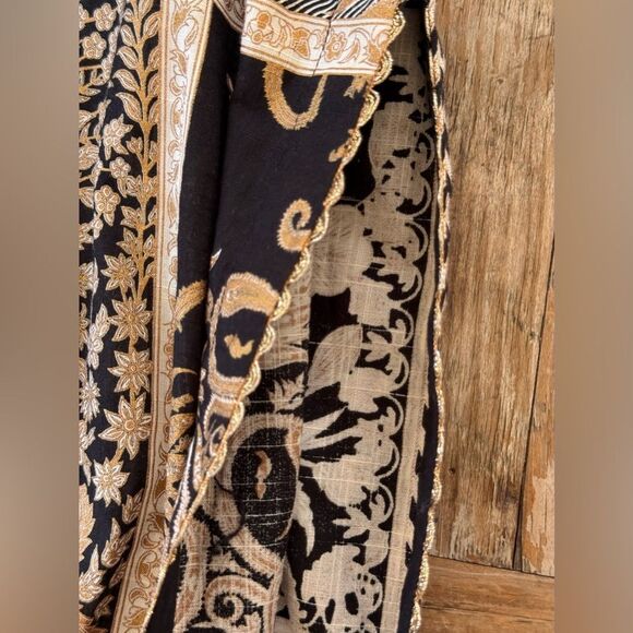 Sana Safinaz Black & Gold Embroidered Tunic – Designer Top - Picture 9 of 11